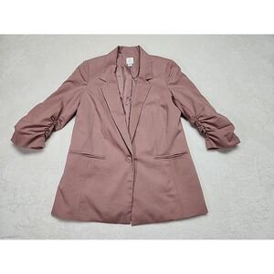 LC Lauren Conrad Womens‎ Sz 6 3/4 Sleeve Open Front Blazer Jacket Pinkish Mauve